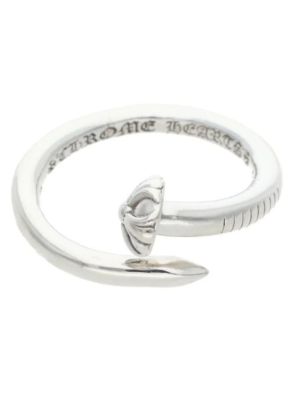 Chrome Hearts Nail Crsball Cross Ball Silver Ring
